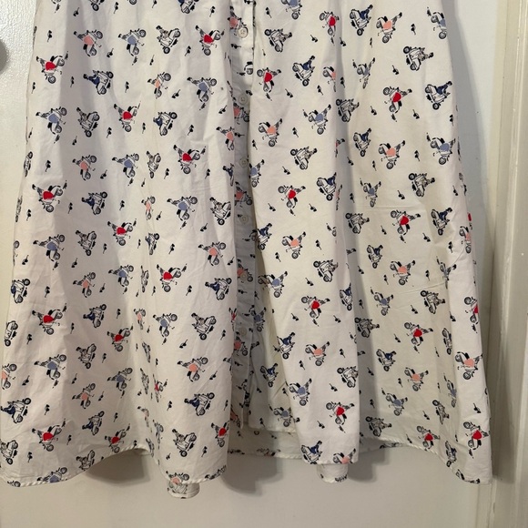 Boden Sophia Multicolor Vespa Moped Scooter Print Shirt Dress 14R Retro Inspired - Picture 9 of 16